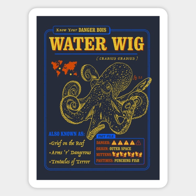 Funny Octopus Fact File - Water Wig Magnet by dumbshirts